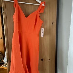 Aidan Mattox Vibrant Orange Mini Dress